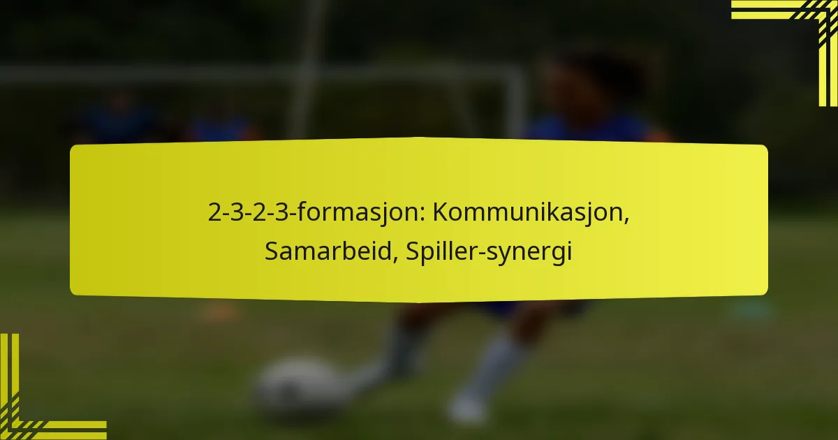2-3-2-3-formasjon: Kommunikasjon, Samarbeid, Spiller-synergi
